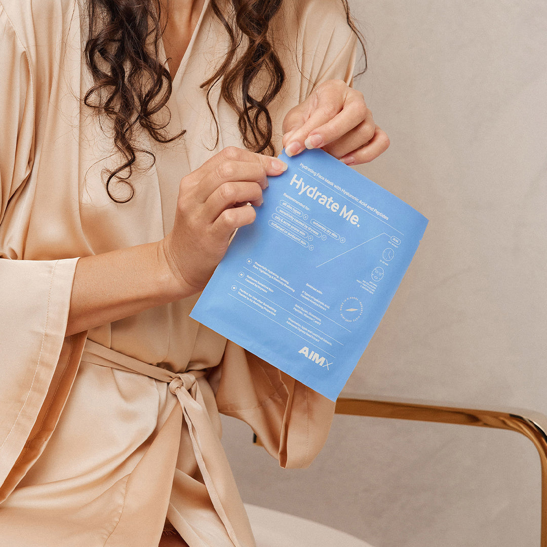 Moisturising sheet mask with peptides "Hydrate Me" AIMX
