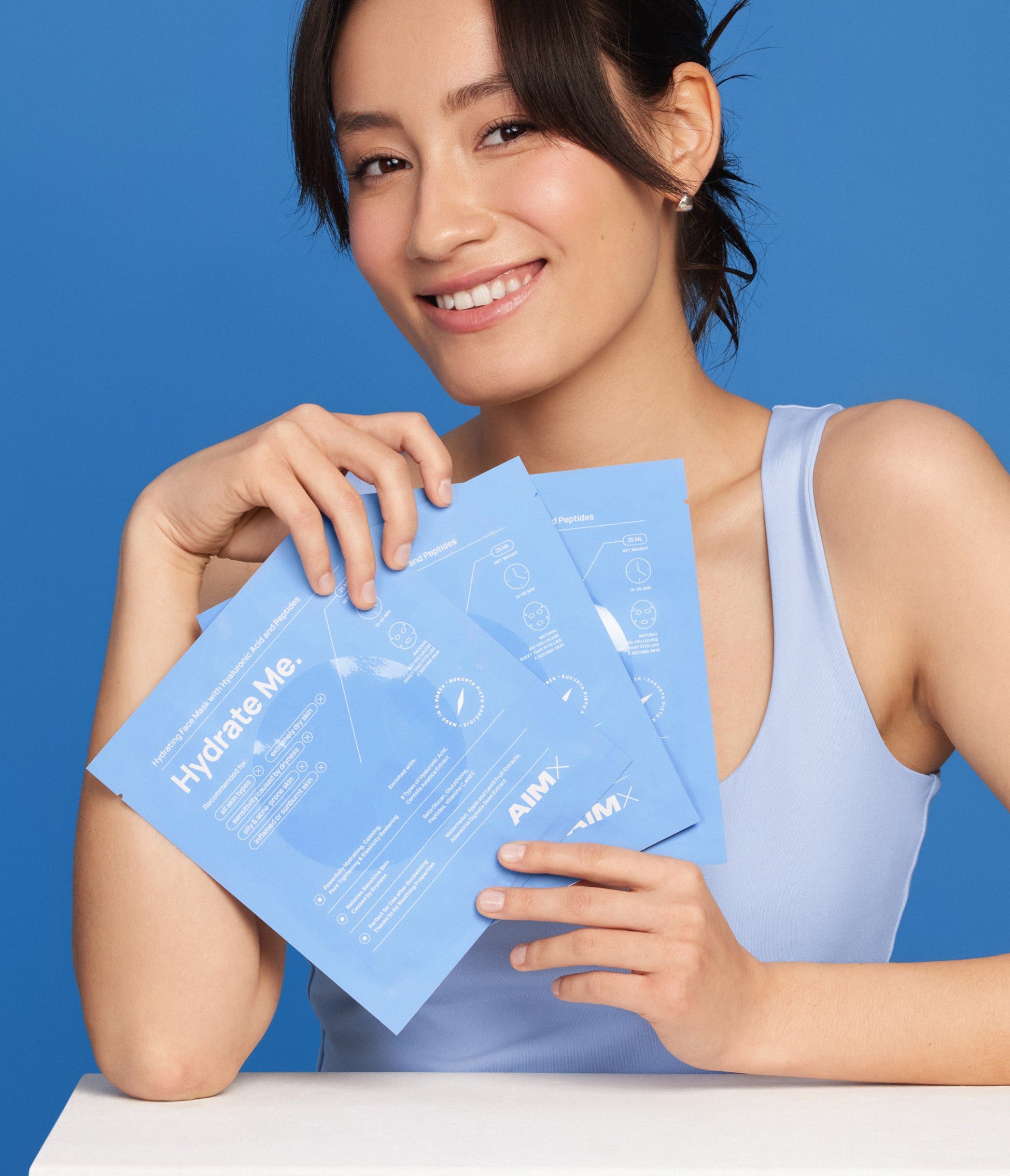 Moisturising sheet mask with peptides "Hydrate Me" AIMX