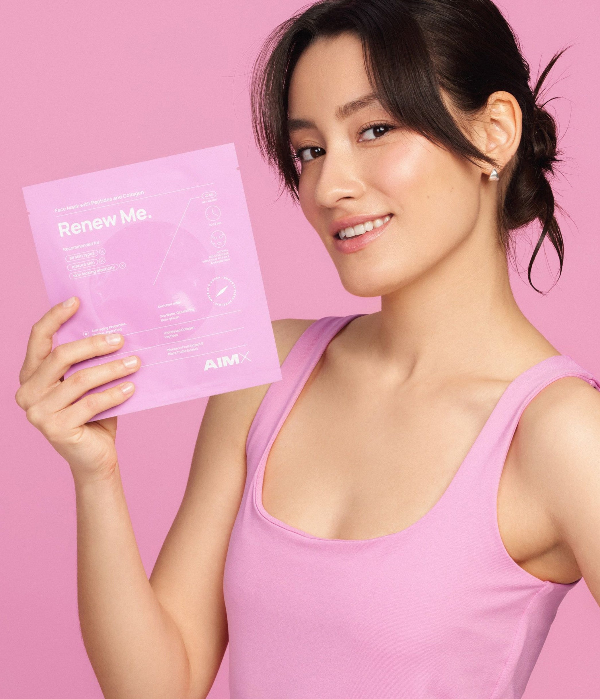 Sheet mask with peptides and collagen "Renew Me" AIMX