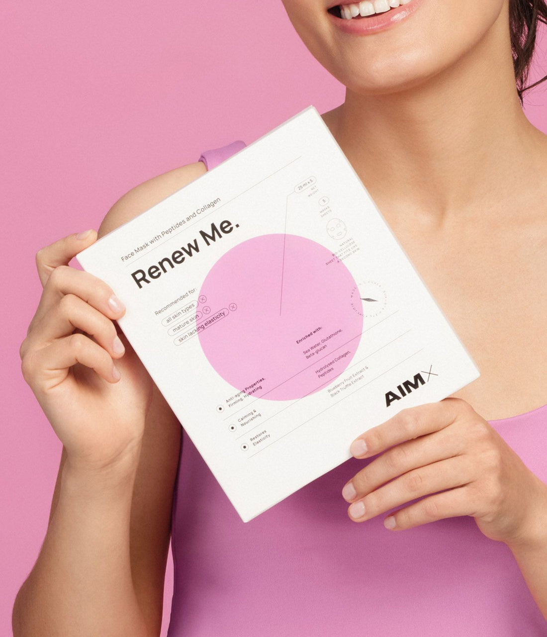Sheet mask with peptides and collagen "Renew Me" AIMX